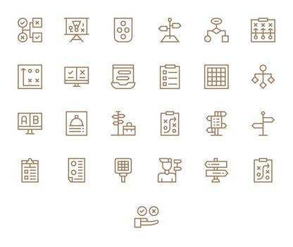 Choices Icon Toolkit featuring 25 Editable Retina Ready Regular Line elements vector
