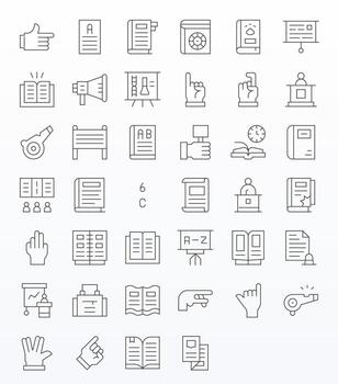 40 Thin Line Display Perfect Icons for Instruction Graphics vector