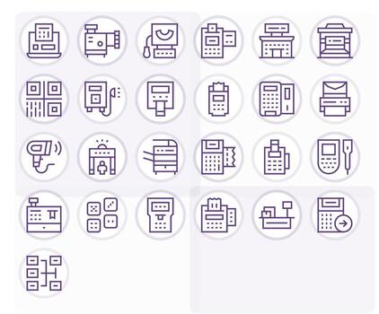 25 regular línea píxel optimizado vectores para escáner tema