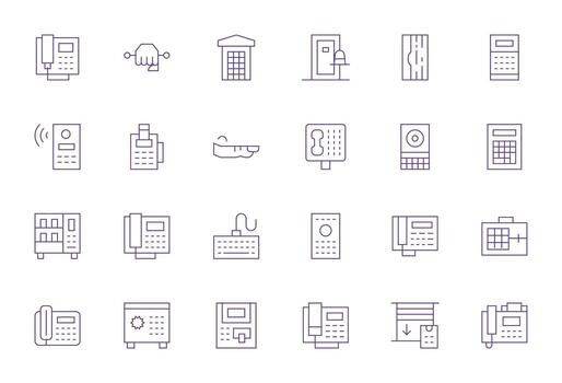 24 píxel optimizado 64 x 64 íconos para teclado en elegante Delgado línea diseño vector