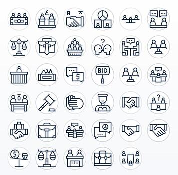 35 Regular Line Pixel Optimized Icons tailored for Negotiation High Resolution interface vector