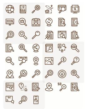 Find Modern Collection with 45 Bold Line High Resolution Pixel Aligned Icons vector