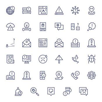 35 Editable 128x128 Icons for Issue in elegant Regular Line design vector