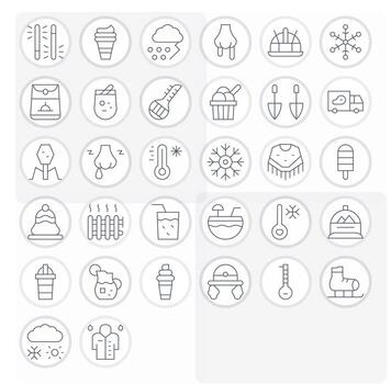 Thin Line Pixel Aligned Icons from Cold Set with 32 High Resolution Icons vector