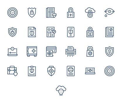 Information Security Modern Collection with 25 Regular Line 256x256 Editable Icons vector