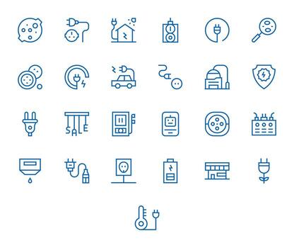 Outlet Professional Set with 25 Regular Line Editable High Resolution Icons vector