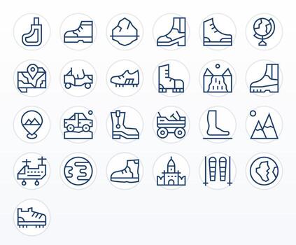 25 Regular Line Pixel Aligned High Resolution Icons from Terrain Suite vector