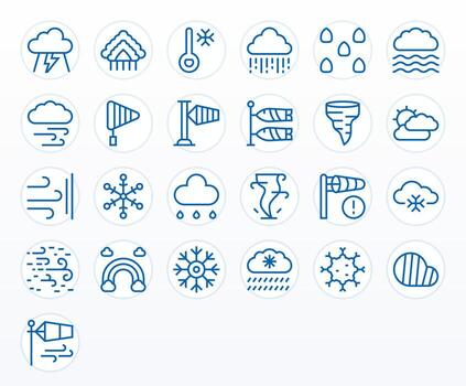 Meteorological Ultimate Package with 25 High Resolution Regular Line Display Perfect Icons vector