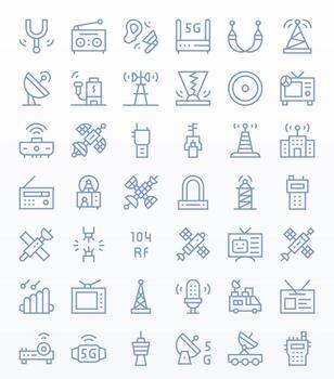 42 Regular Line Display Perfect Icons tailored for Antenna 256x256 interface vector