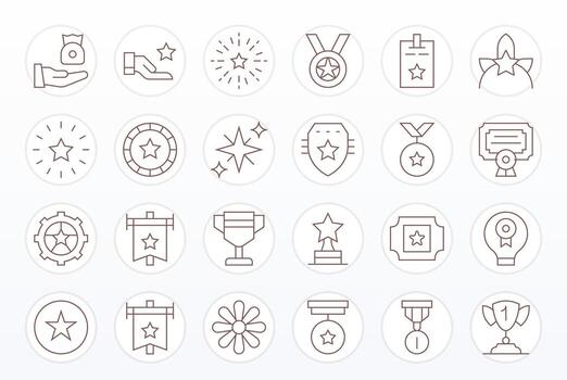 Outstanding Scalable Set featuring 24 Grid Fitted Thin Line 256x256 Icons vector