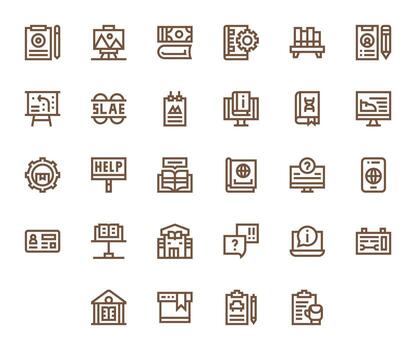 documentación gráficos paquete incluso 28 negrita línea retina Listo píxel optimizado íconos vector