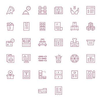 32 Display Perfect High Resolution Icons for Order in elegant Thin Line design vector