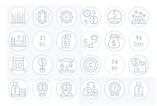 24 Thin Line Editable Icons crafted for Value 256x256 applications vector