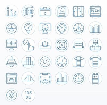 Level Graphics featuring 32 Thin Line Pixel Aligned High Resolution Designs vector