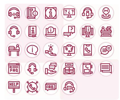 Support Center Comprehensive Bundle with 28 PIXEL Perfect Bold Line 256x256 Icons vector