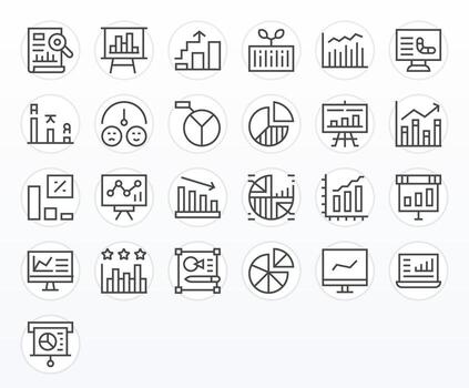 Trend Icon Repository containing 25 Regular Line 64x64 Grid Fitted graphics vector