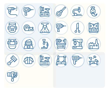 25 256x256 Regular Line Icons optimized for Metalworking Pixel Aligned display vector