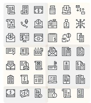 42 256x256 Display Perfect Icons for Invoice in Regular Line Theme vector
