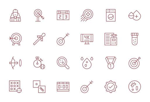 Result Icon Toolkit featuring 24 Pixel Aligned 64x64 Thin Line elements vector