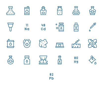Substance High Resolution Icon Pack with 25 Regular Line Pixel Aligned Elements vector