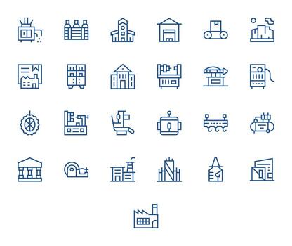 25 Regular Line PIXEL Perfect High Resolution Icons from Factory Suite vector