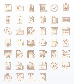40 Pixel Aligned Thin Line Icons designed for Verification Interface vector