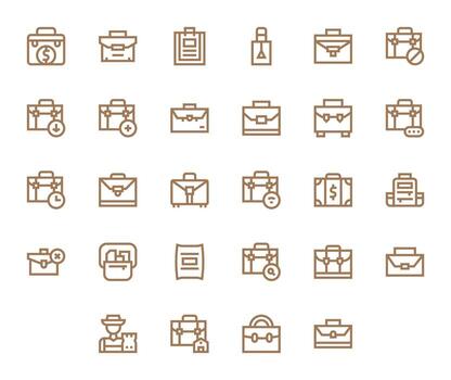 Briefcase Icon Repository containing 28 Bold Line 256x256 Editable graphics vector