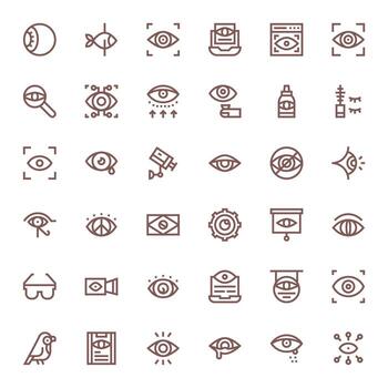 ojo icono caja de herramientas presentando 36 editable alto resolución negrita línea elementos vector