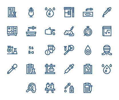 28 Bold Line PIXEL Perfect Icons crafted for Test High Resolution applications vector