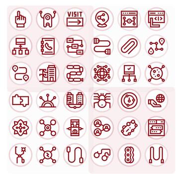 36 negrita línea píxel optimizado alto resolución íconos desde enlace suite vector