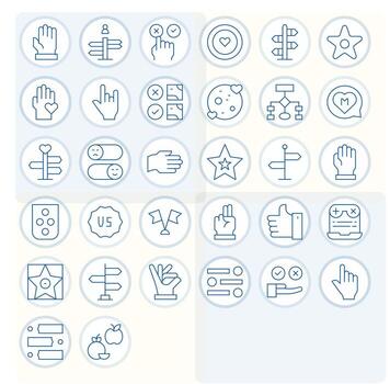 32 Pixel Aligned Icons themed around Choice in 128x128 Thin Line format vector