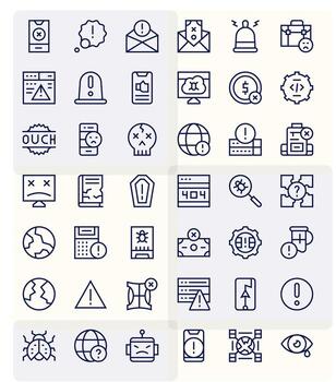 42 256x256 regular línea íconos optimizado para error detalle mejorado monitor vector