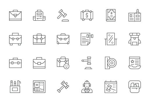 24 64 x 64 Delgado línea íconos para caso con monitor Perfecto precisión vector