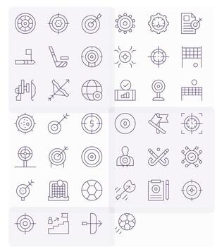 40 256x256 Thin Line Display Perfect Icons for Goal Projects vector