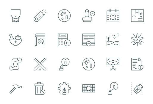 Thin Line Display Perfect Icons from Void Set with 24 64x64 Icons vector