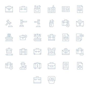 32 High Resolution Thin Line Pixel Aligned Icons for Case Projects vector