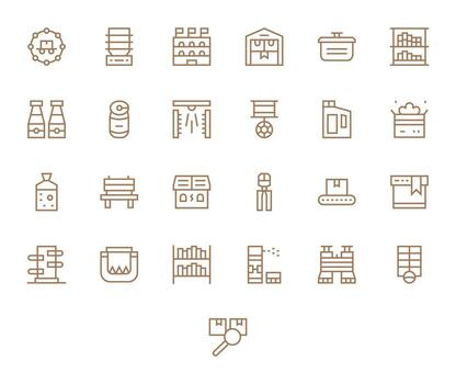 25 Regular Line Icons designed for Logistic in 256x256 Detail Enhanced format vector