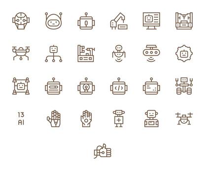 25 Regular Line Grid Fitted Vectors for Robotics Theme