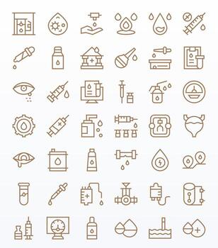 42 High Resolution Regular Line Grid Fitted Icons for Fluid Projects vector