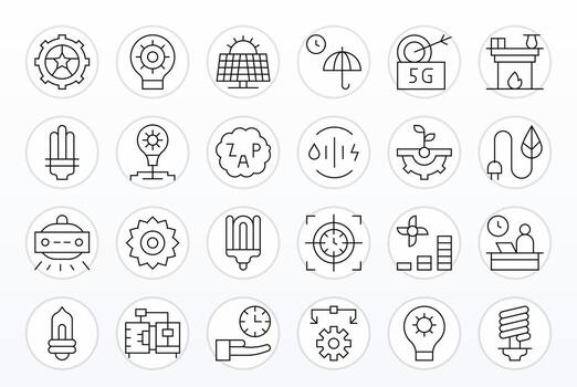 24 Thin Line Grid Fitted Vectors for Efficient Theme