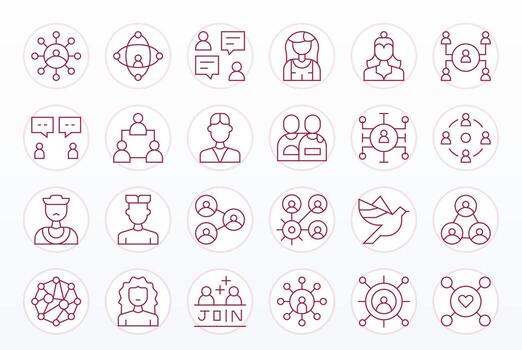 24 Thin Line Icons from Social Network in Retina Ready Pixel Optimized Quality vector