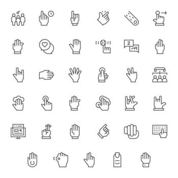 35 Display Perfect 256x256 Icons for Interact in elegant Regular Line design vector