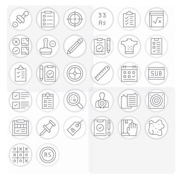 32 Thin Line Pixel Optimized Vectors for Mark Theme