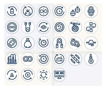 Loop Professional Set with 28 Bold Line PIXEL Perfect 64x64 Icons vector