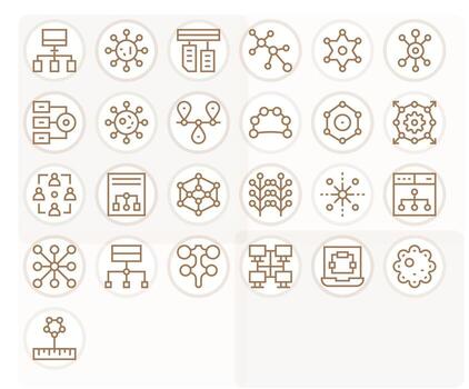 nodos visual paquete conteniendo 25 regular línea píxel alineado íconos vector