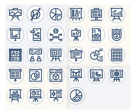 Infographic Icon Library with 28 Bold Line High Resolution Pixel Aligned Designs vector
