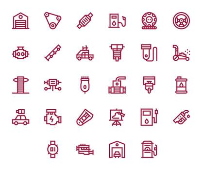 28 negrita línea píxel optimizado 256x256 íconos desde motor suite vector