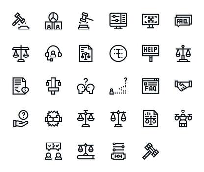 28 Bold Line Icons for Resolution in crisp High Resolution Pixel Optimized resolution vector