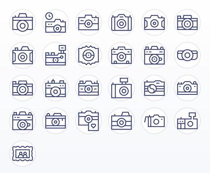 25 Icons for Snapshot optimized in Display Perfect 256x256 Regular Line resolution vector