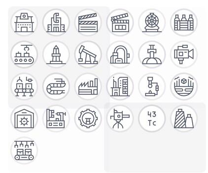25 128x128 Pixel Optimized Icons for Production in Regular Line Theme vector